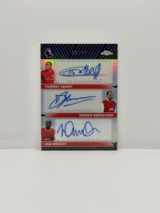Thierry Henry Dennis Bergkamp Ian Wright Triple Auto Topps PL 2025-26Arsenal /10 for sale on Ebay