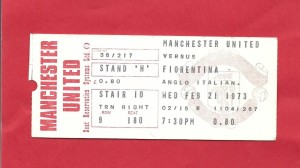 1972/73 MANCHESTER UNITED v FIORENTINA Anglo Italian Cup Match Ticket for sale on Ebay