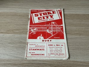 Stoke City v Bury 1954/55 FA Cup 3rd Round Replay - 12th January 1955 for sale on Ebay