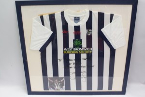 Vintage WEST BROMWICH ALBION Framed Signed Shirt 