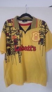 Nottingham Forest Umbro Away Shirt 1995/1996/1997 Yellow for sale on Ebay