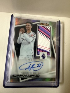 Topps Merlin Premier League Antonee Robinson Fulham Match Ball Auto Relic MB-AR for sale on Ebay