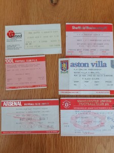 6 MANCHESTER UNITED TICKETS,  1970'S, 80'S  9O'S ALL LISTED for sale on Ebay