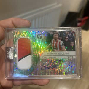 2025-26 Topps Pristine EPL Nathan Collins Patch Auto 1/10 Match Worn Brentford for sale on Ebay