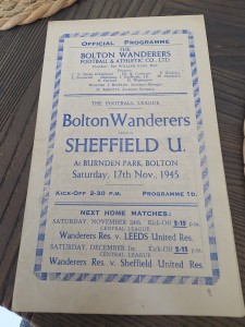Bolton Wanderers V Sheffield United League 17/11/1945 for sale on Ebay