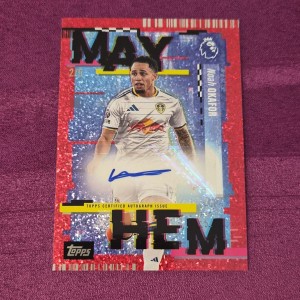 Topps Premier League Flagship 2026/27 Noah Okafor Mayhem Auto /5 Leeds Utd SSP for sale on Ebay