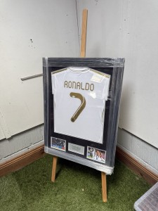 Framed Cristiano Ronaldo Autographed Real Madrid Jersey Beckett BAS Witnessed for sale on Ebay