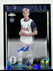 Topps Chrome Sapphire UCC Lucas Bergvall RC Black /10 Auto Tottenham Hotspur for sale on Ebay