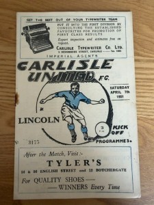 CARLISLE UTD v LINCOLN CITY 1950/51 for sale on Ebay