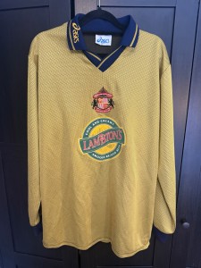 Vintage Sunderland 1997-1999 Away Shirt Asics Gold Mens Large Long Sleeve for sale on Ebay