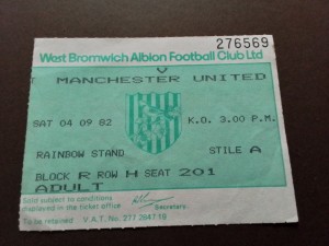 West Bromwich Albion v Manchester United Division One 1982/3 for sale on Ebay