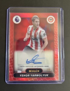 Topps 2025-26 Merlin Premier League Yehor Yarmolyuk Brentford FC Auto MV-YY /5 for sale on Ebay