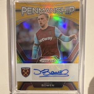Jarrod Bowen Panini Prizm PL 23-24 West Ham Penmanship Gold /10 Auto for sale on Ebay