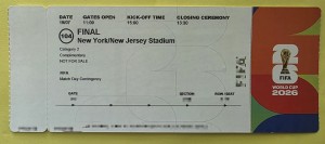 Spain Argentina FINAL TICKET FIFA World Cup 2026 (Mint Perfect Condition) for sale on Ebay