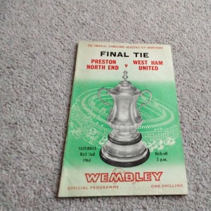 Preston North End v West Ham FA Cup Final Football Programme  2/5/1964. for sale on Ebay