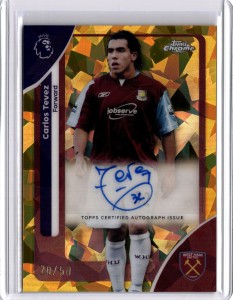 Carlos Tevez /50 Auto - West Ham - 2026 Topps Sapphire Premier League for sale on Ebay
