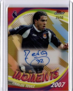 Carlos Tevez /50 Auto - West Ham - 2026 Topps Finest Premier League for sale on Ebay