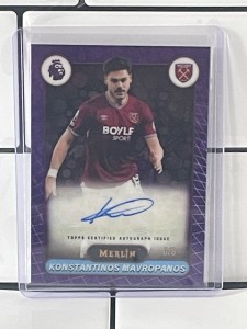 Topps Merlin Premier League Konstantinos Mavropanos /8 Auto - West Ham for sale on Ebay
