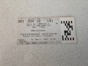1991 FA Cup Semi Final Match Ticket Tottenham Arsenal RARE for sale on Ebay