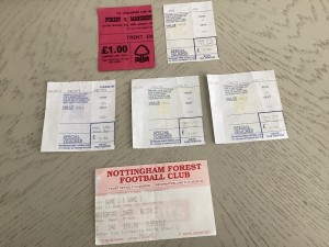 6 x Manchester United away ticket stubs v Nottingham Forest for sale on Ebay