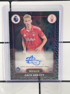 Topps Merlin Premier League 25/26 Zach Abbott /10 Auto - Rookie - Notts Forest for sale on Ebay