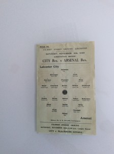 LEICESTER CITY RESERVES V ARSENAL RES 18.11.1950 RESERVE GAME ONE PAGER for sale on Ebay