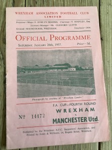 26 January 1957 Wrexham v Manchester United FAC for sale on Ebay