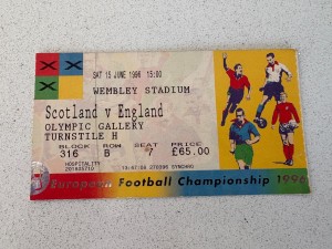 Euro 96 England v Scotland Match Ticket Wembley Paul Gascoigne RARE for sale on Ebay