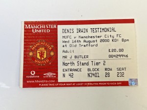 Manchester United v Manchester City Original Ticket Stub Denis Irwin Testimonial for sale on Ebay