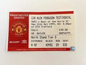 Manchester United v Rest of the World XI Original Ticket Stub Sir Alex Ferguson for sale on Ebay