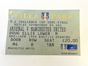 Arsenal v Manchester United Ticket Stub FA Cup Semi Final Replay 14 Apr 1999 for sale on Ebay