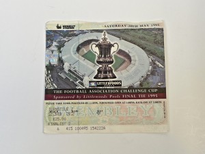 1995 FA Cup Final Ticket Stub | Everton v Manchester United | Wembley | Original for sale on Ebay