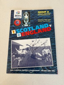 Paul Gascoigne Signed England Scotland Euro 96 Programme England Autograph COA for sale on Ebay