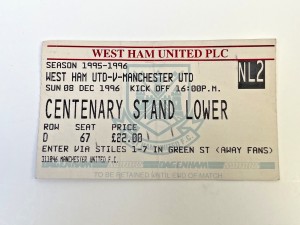 West Ham v Man Utd Ticket Stub 8 Dec 1996 Premier League Original for sale on Ebay