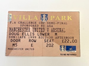 Manchester United v Arsenal Ticket Stub 1999 FA Cup Semi Final Replay Villa Park for sale on Ebay