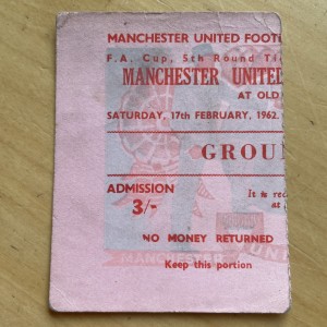 Rare Feb 1962 Manchester United v Sheffield Wednesday FA Cup 5th Rnd Pink Ticket for sale on Ebay