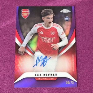 Topps Chrome Arsenal 2025-26 Max Dowman Auto /75 Purple Refractor Rookie Card  for sale on Ebay