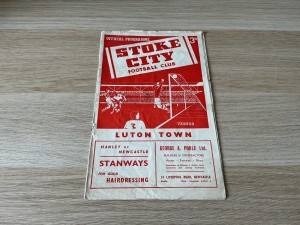 Stoke City v Luton Town 1954/55 Division 2 - 5th February 1955 for sale on Ebay