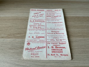 Newquay v Plymouth Argyle 1953/4 South Western League 4 Pager 22nd August 1953 for sale on Ebay