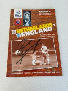 Paul Gascoigne Signed England Holland Euro 96 Programme England Autograph COA for sale on Ebay