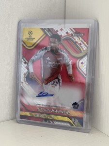 Topps Finest 2024 Nwaneri Arsenal Rookie Rare (1:491) Red Colourmatch Auto /5 RC for sale on Ebay