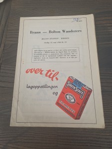 Brann Bergen V Bolton Wanderers 15/5/1956 End Of Season Friendly Tour Of Norway for sale on Ebay