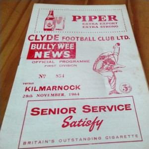 Clyde v Kilmarnock Scottish Football Programme 28/11/1964. for sale on Ebay