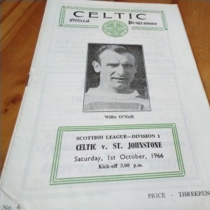 Celtic v St Johnstone Scottish League Football Programme  1/10/1966. for sale on Ebay
