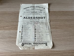 Charlton Ath v Aldershot 1957/58 Football Combination Single Sheet 30th Nov 1957 for sale on Ebay