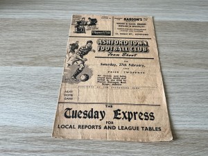 Ashford Town v Canterbury City 1953/4 Kent League Division 1 - 27 February 1954 for sale on Ebay