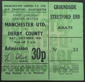  Manchester United v Derby County Division One 1971/2 for sale on Ebay