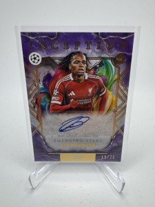 2026 Topps Inception UCC Rio Ngumoha RC Auto /25 Purple Liverpool Emerging Stars for sale on Ebay