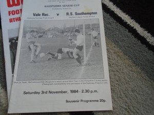 VALE RECREATION V R.S. SOUTHAMPTON 1984-5 HAMPSHIRE SENIOR CUP for sale on Ebay