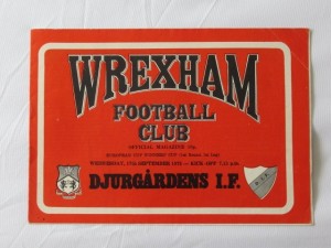 Football Programme Wrexham v Djurgardens ECWC 1/1  1975/76 for sale on Ebay